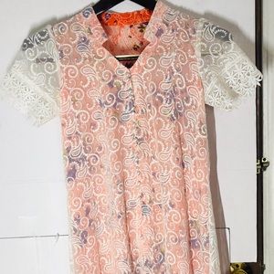 Beautiful handmade floral and lace dress. S